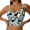 thumbnail image 1 of Fotbe Panda And Eucalyptus Sujetador Deportivo Largo sin Aros para Mujer con Almohadillas y Soporte Medio, Transpirable y Absorbente, Camiseta Tipo Chaleco o Tank Top-Small, 1 of 8