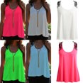 thumbnail image 4 of Mujeres Top de verano Casual sin mangas chaleco Camiseta Tank T-Shirt de encaje de ganchillo Abanopi Rosa XL, 4 of 7