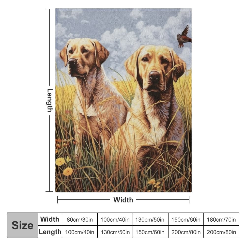 Nawypu  Labrador Retrievers Yellow Lab Blanket  - Gift for Dog Lovers - Throw Woven from Cotton - Made in The USA