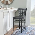 thumbnail image 3 of Linon Neville 24" Wood Counter Stool Set, Black Finish, Indoor Use, Set of 2, 3 of 15