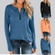 thumbnail image 1 of Tops occidentales para mujer,Blusa informal de poliéster con cremallera para mujer, manga larga, cuello redondo, ajuste suave y cómodo, uso diario, sopatenor, 1 of 8