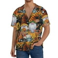 thumbnail image 3 of KLL Welcom Fall Print Men's Shirt Short Sleeve Button Down Summer Cuba Beach Shirts- 3X-Large, 3 of 7