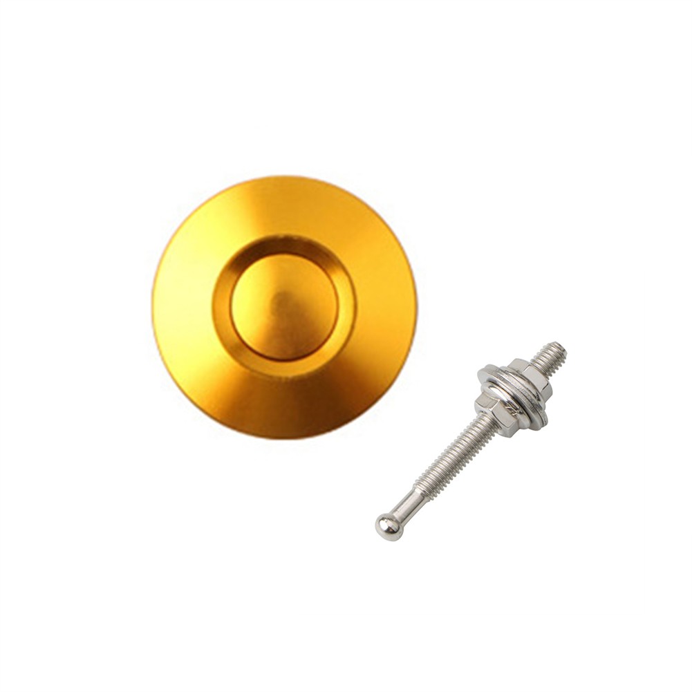 2Pcs Push Button Quick Release Hood Pins Lock Clip Car Bumper Latch Kit