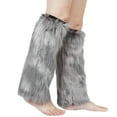thumbnail image 5 of CYSFASHION Furry Boots for Women Faux Fur Leg Warmers Fluffy Fall Fashion Must Haves Fuzzy Boot Grey, 5 of 8