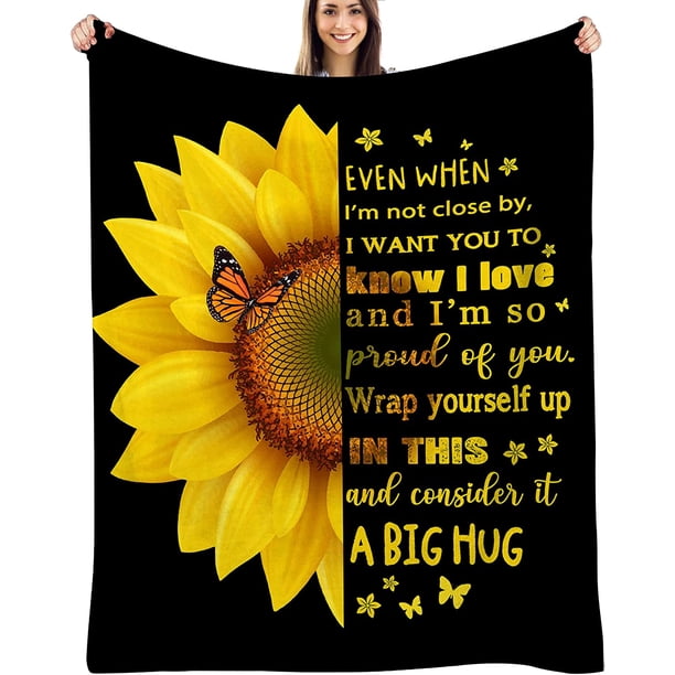 LHSHID Sunflower Gifts for Daughter Birthday Gifts for Daughter from Mom Dad to My Daughter Blanket Inspirational Gift for Women 50"x60"