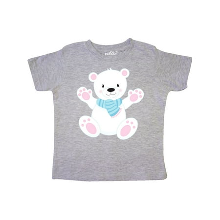 

Inktastic Cute Polar Bear White Bear With Blue Scarf Gift Toddler Boy or Toddler Girl T-Shirt