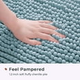 thumbnail image 2 of 36"x24" Blue Chenille Bathroom Rug - Non-Slip Washable Soft Fluffy Thick, Water Absorbent Microfiber Mat for Bathroom Floor & Bathtub, 2 of 4