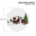 thumbnail image 2 of Honeii Vintage Buffalo Plaid Christmas Camper print Leather Coaster Set of 4, ideal for safeguarding your furniture from drinks spills and effortless cleanup-Octagon, 2 of 6