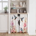 thumbnail image 6 of Pink Flower Kitchen Curtains 45 Inch Length, Spring Floral Butterflies Birds Farmhouse Tiers Curtains for Bathroom Bedroom Cafe, Light Filtering Small Window Treatment Short Drapes 2 Panels 42"Wx45"L, 6 of 8