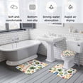thumbnail image 6 of Summer Watercolor Style Bathroom Rugs Set Coconut Tree Watermelon Non Slip Absorbent Soft Bath Mats 3 Piece Set with Bathroom Rug, U-Shaped Floor Mat, Toilet Seat Cover Large Size, 6 of 9