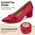 thumbnail image 3 of Ecetana Women's Chunky Heel Pumps Pointed Toe Bow Knot Heel Dress Shoes for Wedding Party Daily, 3 of 6