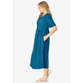 thumbnail image 3 of Woman Within Plus Size Button-Front Elbow-Sleeve Knit Dress, 3 of 6