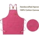 thumbnail image 3 of Zhuge Delantales de chef para hombres y mujeres con bolsillos grandes, delantal de trabajo resistente, ajustable, con espalda cruzada de lona de algodón, talla M a XXL (rosa), 3 of 4