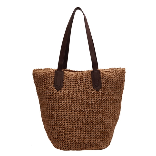 Bolso de mano para mujer bolso bohemio para axila de paja bolso grande tejido de ganchillo bolsos para mujer