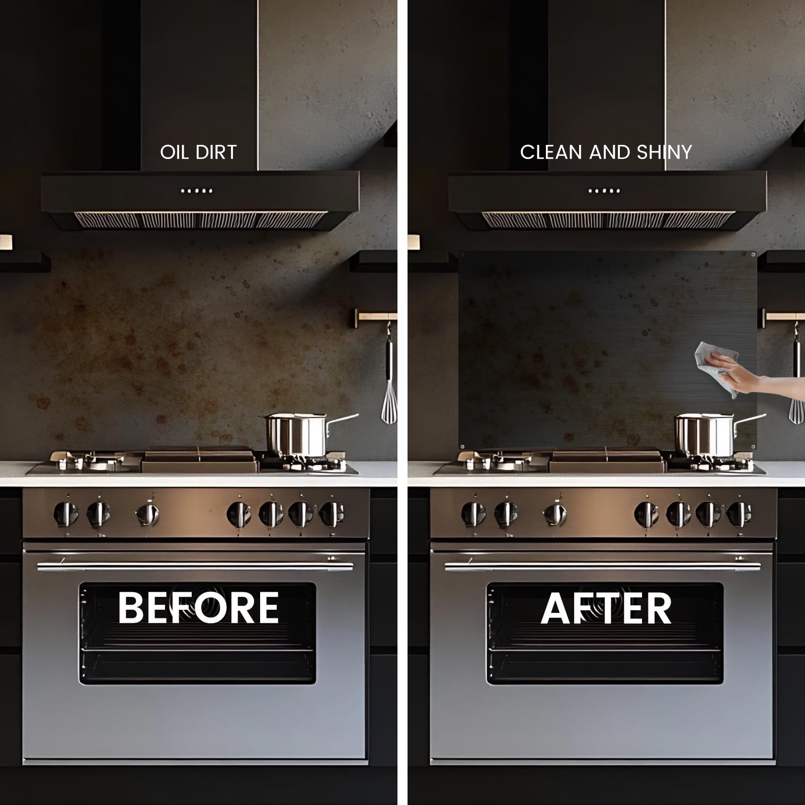 36” x 24” Stainless Steel Backsplash - Ultra Flat Metal BackSplash Panel with 4 Pre-Drilled Holes for Quick Install| Kitchen Backsplash Fits Stove Behind Kitchen Wall & Range Hoods