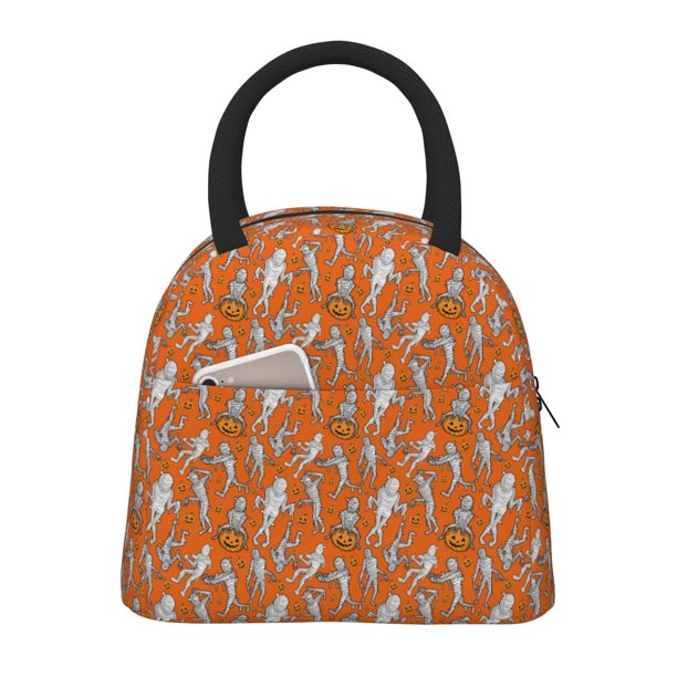 Balery Halloween Mummy Bolsa de Almuerzo para Mujeres, Caja de Almuerzo, Bolsa de Almuerzo Pequeña Impermeable, Tote de Almuerzo Reutilizable con Gran Capacidad