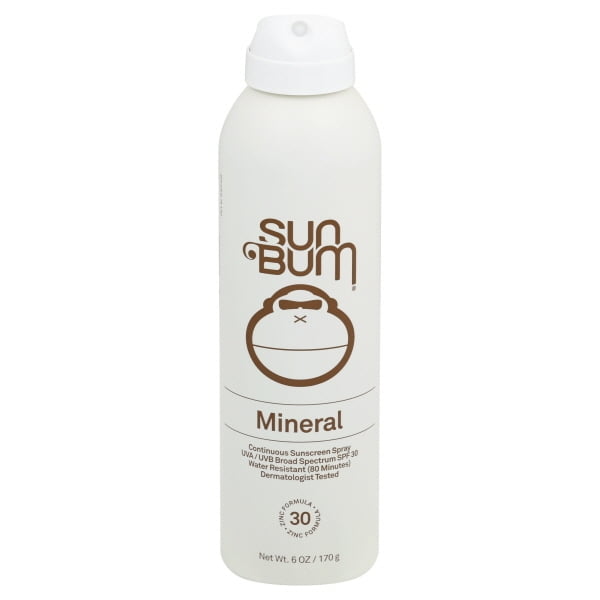 Sun Bum Unisex Mineral Sunscreen Spray, SPF 30, 1 Count, Clear, 6OZ