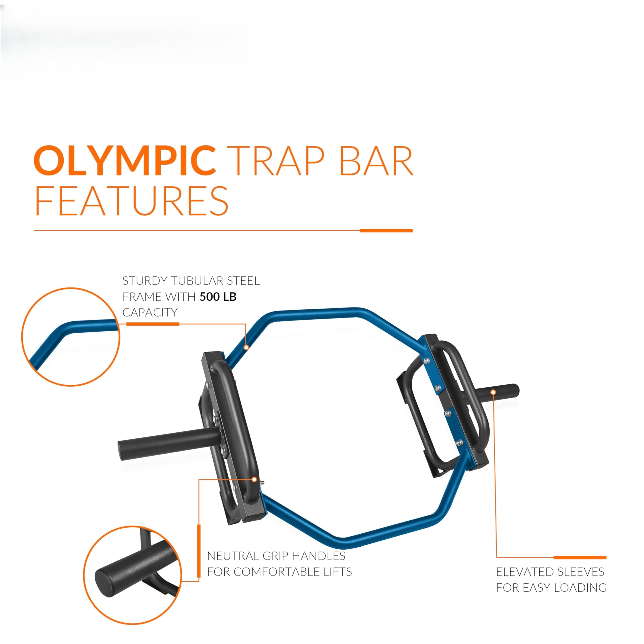Barbell Olympic Trap Bar and Shrug Bar for Deadlifts