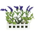 thumbnail image 2 of Northlight 11.75" Flowering Lavender Artificial Plant in Picket Fence Container - Green/Purple, 2 of 8