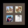 thumbnail image 1 of collage photo frame single mat with 4-3x3 openings and  black frame., 1 of 2
