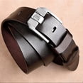 thumbnail image 4 of Fashion Ratchet Belt Neat Covered Edge Stitched For Matched With Work PantsWhite Buckle Black125cm, 4 of 5