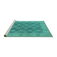 thumbnail image 2 of Ahgly Company Machine Washable Indoor Rectangle Oriental Turquoise Blue Traditional Area Rugs, 2' x 5', 2 of 4