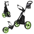 thumbnail image 4 of Limorve All‑Terrain Foldable Aluminum Golf Push Cart, Wide‑Track Walking Golf Trolley with Cooler Storage, Drink & Scorecard Holder, 3 Maintenance‑Free EVA Wheels for Golf Course, 4 of 8