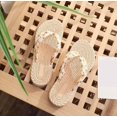 thumbnail image 6 of Women's Floral Pattern Flip Flop Slippers Casual Summer Beach Slippers Grass Weave Non Thong Sandals (Yellow 8.5), 6 of 6