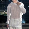 thumbnail image 5 of INCERUN Tops 2024 estilo coreano sexy para hombre, camisa de diseño de rayas transparentes, ropa de club informal, blusa fina de manga larga, gran oferta, S-5XL, 5 of 5