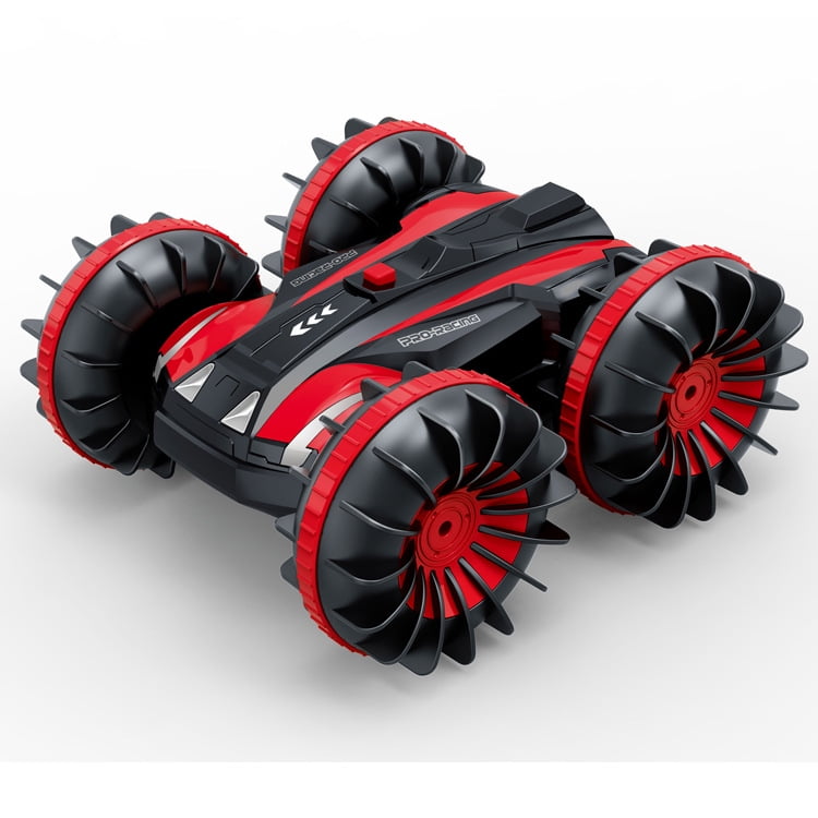 Remote Control Car Boat Truck- Amphibious 4WD Stunt Cars 2.4Ghz Rotating  360° Offroad All Terrain RC Vehicle Water Land Monster Truck for Kids 3 4 5  6 7 8 Years Old 