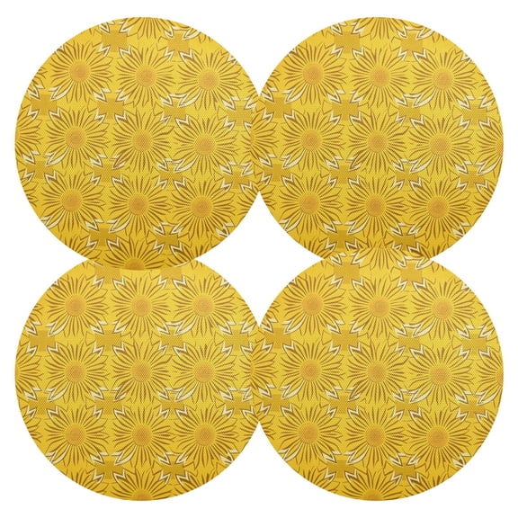 Ryvnso Sunflower Round Plate Mats Dining Table Placemat Set of 4 for Holiday Decoration