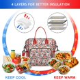 thumbnail image 4 of White Baseballs with Red Flowers Pattern Womens Lunch Box for Work,Insulated Large Lunch Bag for Tween and Teen,Loncheras Para Mujer,Leakproof Adult Lunch Bag for Work,Beach,Travel,Picnic,Camping, 4 of 7