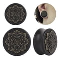 thumbnail image 2 of HOOUN Flower Wood Ear Plugs Flesh Tunnels Gauges Organic Double Flared Saddle RDR-qy_-20mm, 2 of 6