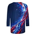 thumbnail image 5 of YUGYXL Womens United States Shirt Plus Size 3/4 Sleeve Tshirts Loose Fit Summer Tops July 4th Festival Blouses Ladies Crew Neck Tunics Tees Multicolor S, 5 of 5