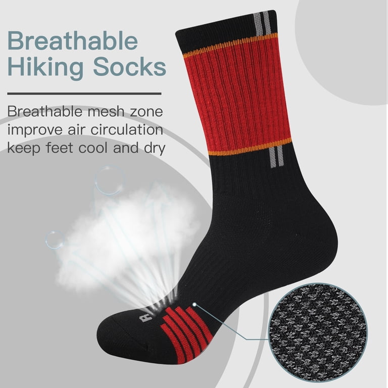 Cooplus Men's Hiking Walking Crew Socks 5-Pack photo 6