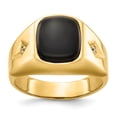 thumbnail image 1 of Solid 14k Yellow Gold Diamond Men's Ring Band Size 8 (.02 cttw.), 1 of 4