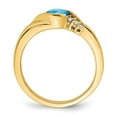 thumbnail image 3 of Auriga Fine Jewelry 10K Yellow Gold Blue Topaz and Diamond Ring for Women Size- 7, 3 of 6