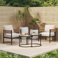 thumbnail image 4 of EVERITE 4-Piece Outdoor Patio Furniture Set with Coffee Table, Wicker Outdoor Sofa with Washable Thick Cushions for Poolside, Balcony, Deck, Natural, 4 of 7