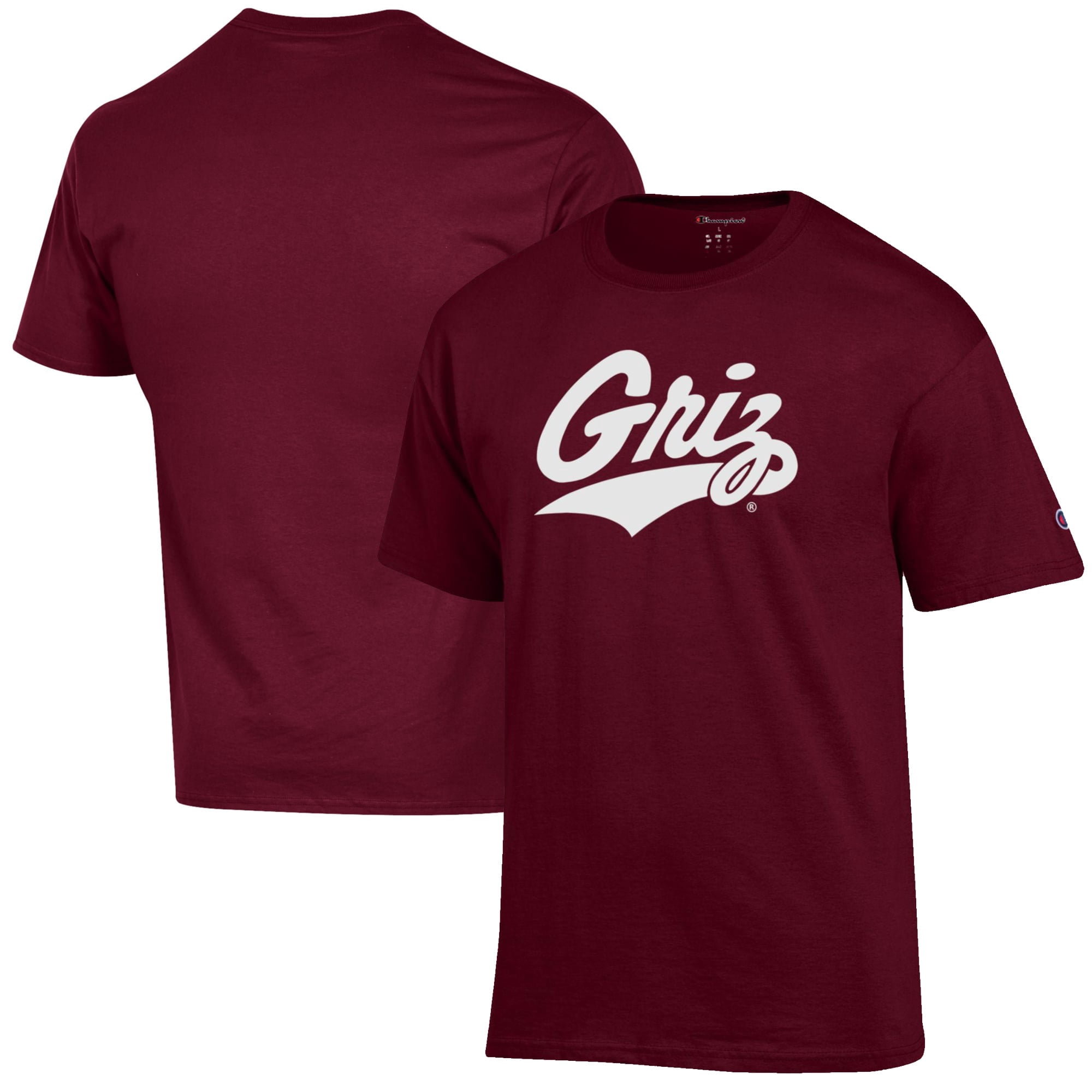 Men's Champion Maroon Montana Grizzlies Primary Jersey T-Shirt