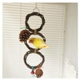 thumbnail image 4 of JTAOT Parrots Hand-Woven Hanging Ring Perch Stand Swing Climbing Toy with Pine Cones Cage Supplies 6 Rings (Double Row), 4 of 9
