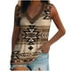 thumbnail image 1 of Blusa sin mangas con cuello en V para mujer de moda Camiseta con estampado retro étnico Tops sueltos Fridja qr5212, 1 of 8