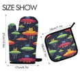 thumbnail image 2 of Yayeee Oven Mitts and Pot Holder Set of 2 Heat Resistant Kitchen Gloves Baking Hot Pad, Colorful Space Cat, 2 of 5