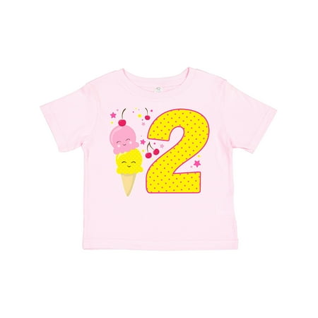 

Inktastic Ice Cream Second Birthday Pink Gift Toddler Boy or Toddler Girl T-Shirt
