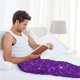 thumbnail image 5 of Fotbe Purple Glitter Pantalones de Pijama para Hombre, Pantalones de Dormir, Pantalones de Casa con Cintura Ajustable y Bolsillos-Medium, 5 of 6