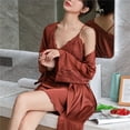 thumbnail image 2 of Pijama sexy de primavera y verano para mujer, camisón fino de seda helada con almohadilla para el pecho, camisón con tirantes, conjunto de dos piezas, ropa de belleza para el hogar, 2 of 6