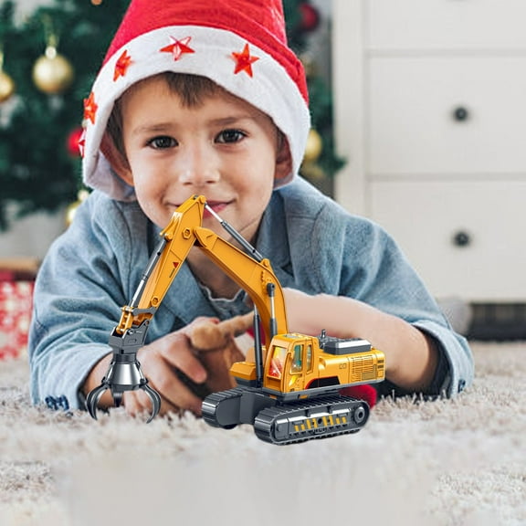 Luoshdecor Excavator Toy, Construction Vehicle Model Decoration Toy Gift for Boys 3-5 4-7 8-12 Year Old Kids Christmas Birthday Holiday Gift