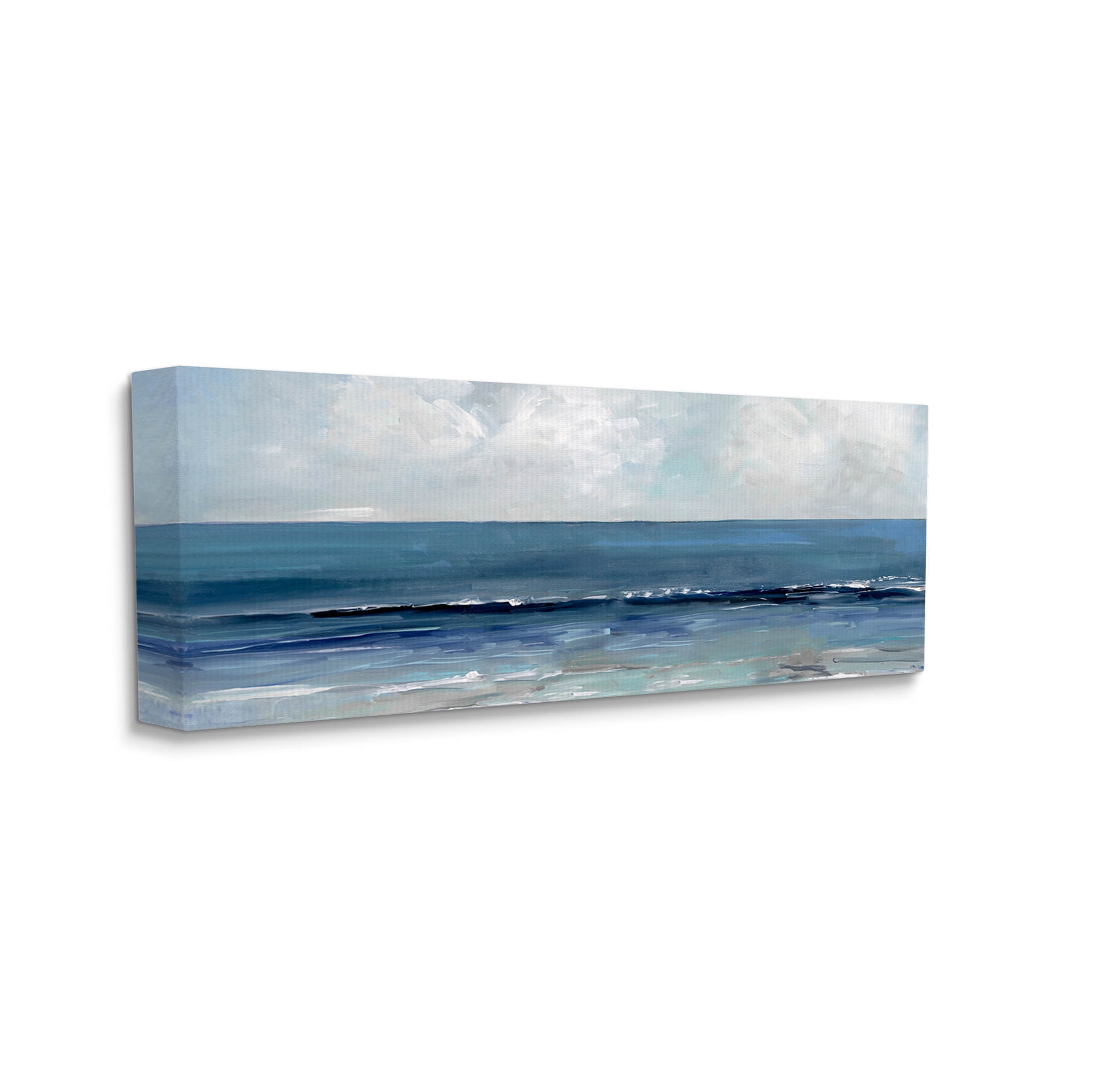 Stupell Industries Cloudy Ocean Waves Horizon Painting Gallery Wrapped Canvas Print Wall Art, Design by Sally Swatland