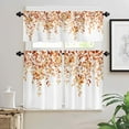 thumbnail image 6 of Alishomtll Fall  Kitchen Curtains and Valances Sets Orange Floral Print Kitchen Curtains 3 Piece Set 36 Inches Long,Rod Pocket, 6 of 9