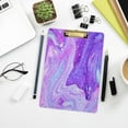 thumbnail image 7 of FMSHPON Trendy Fluid Marble Purple Tie Dye Clipboard Hardboard Wood Nursing Clip Board and Pull for Standard A4 Letter 13x9 inches, 7 of 7