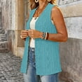 thumbnail image 4 of CIENVNSTG Women's Sweater Vest Plus Size Sleeveless Lightweight Open Front Knit Cardigan Casual Loose Sweaters with Pockets Sky Blue L, 4 of 5